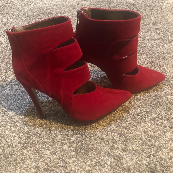 Michael Antonio- Cherry Red suede Ankle Boots - Picture 2 of 6